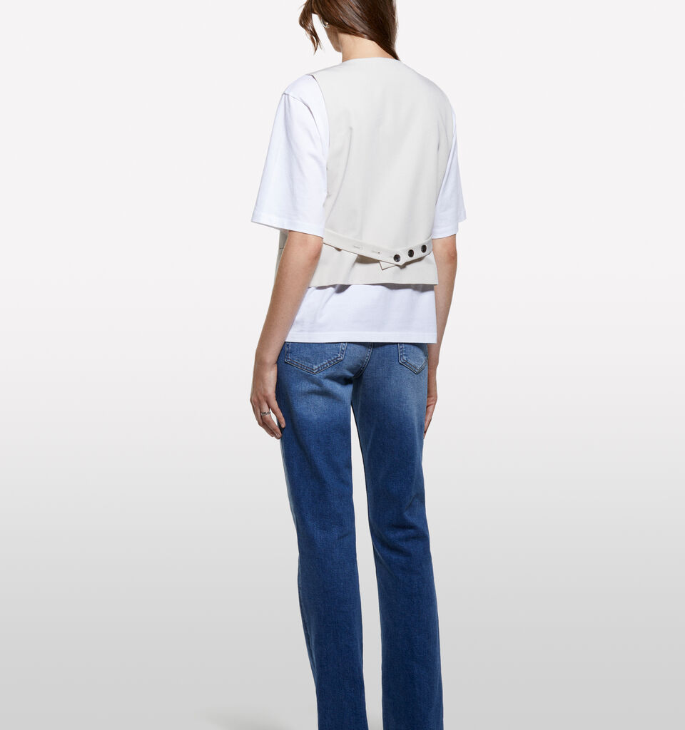 Beige slim fit vest - women's vests and sleeveless jackets - Beige | Sisley image number 2